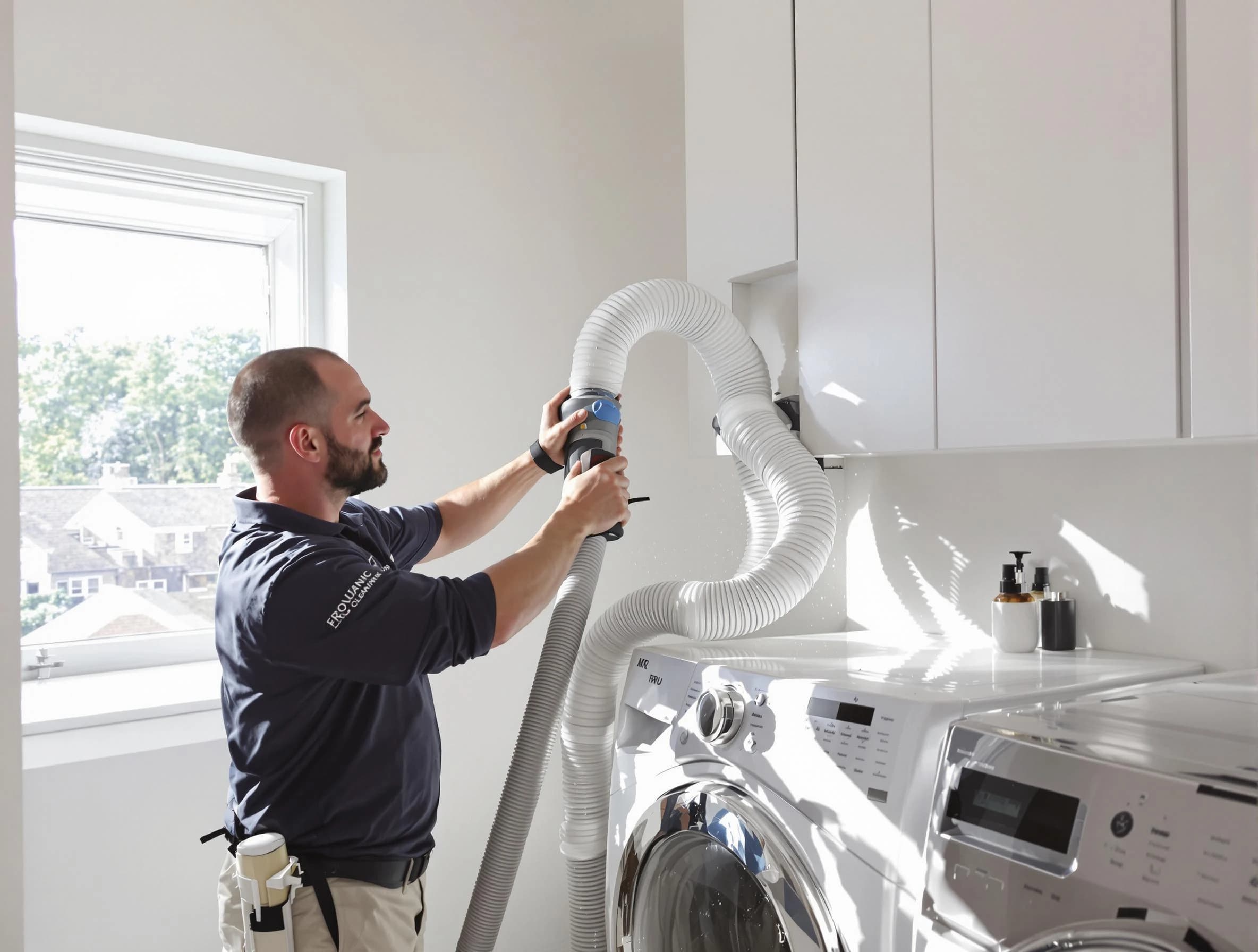 Certified Rostraver Dryer Vent Cleaning technician performing dryer vent cleaning in Rostraver
