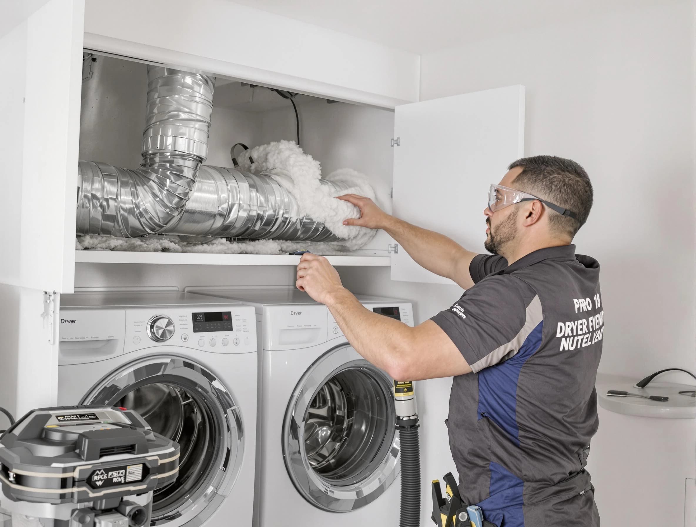 Rostraver Dryer Vent Cleaning certified technician performing specialized gas dryer vent cleaning in Rostraver