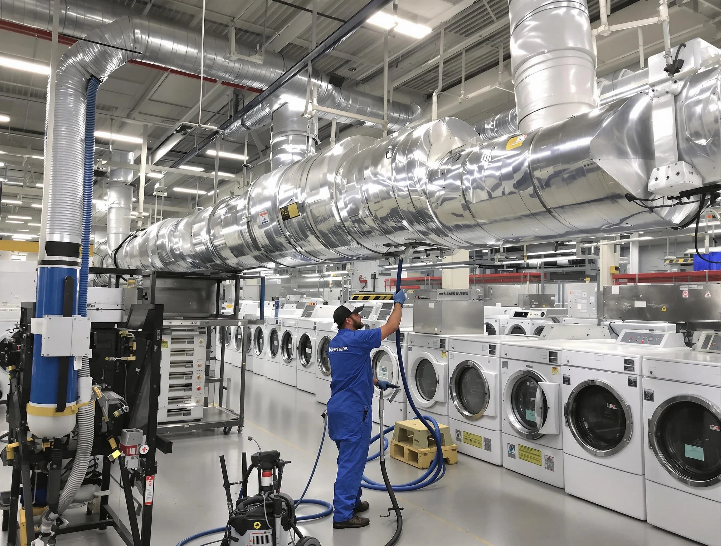 Rostraver Dryer Vent Cleaning team performing heavy-duty industrial dryer vent cleaning in Rostraver